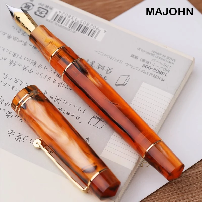 

MAJOHN M800 Fountain Pen German BOCK Dual Color Gold Plated Tip for Calligraphy Writing Practice School Supplies Stationery