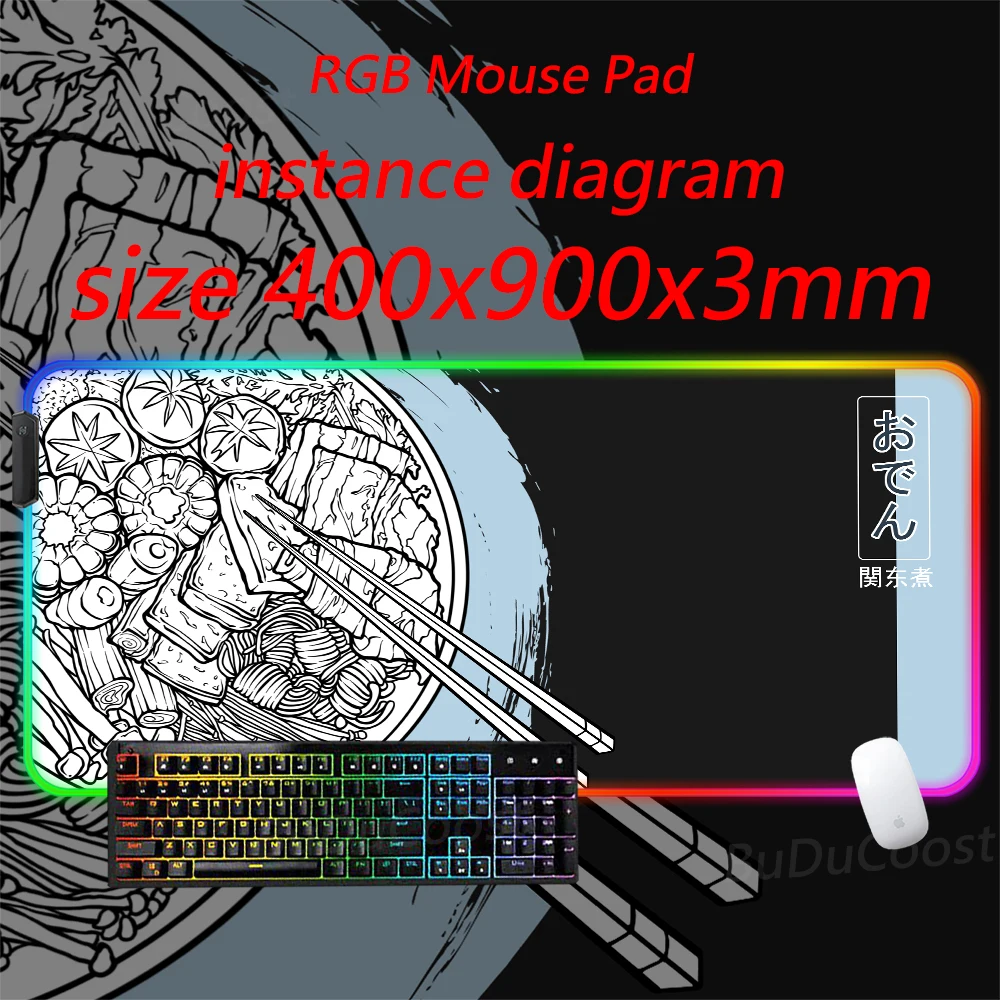 Japanese Lamian Noodles Anime electronic sports Office High definition printing Desks Gaming RGB Computer Luminescence Mouse Pad