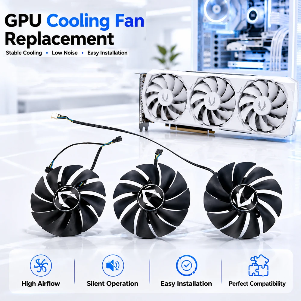 87MM GA92S2U Cooler Fan Replacement For ZOTAC GAMING GeForce RTX 3080 RTX3080 Trinity OC White Edition LHR Graphics Card Cooling