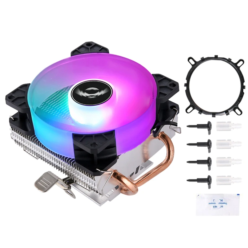 PC 2 Heat Pipe Air-cooled Computer Processor CPU Heat Sink Fan 3/4 pin Universal Installation LGA775 115x 1200 1700 1366 AMD