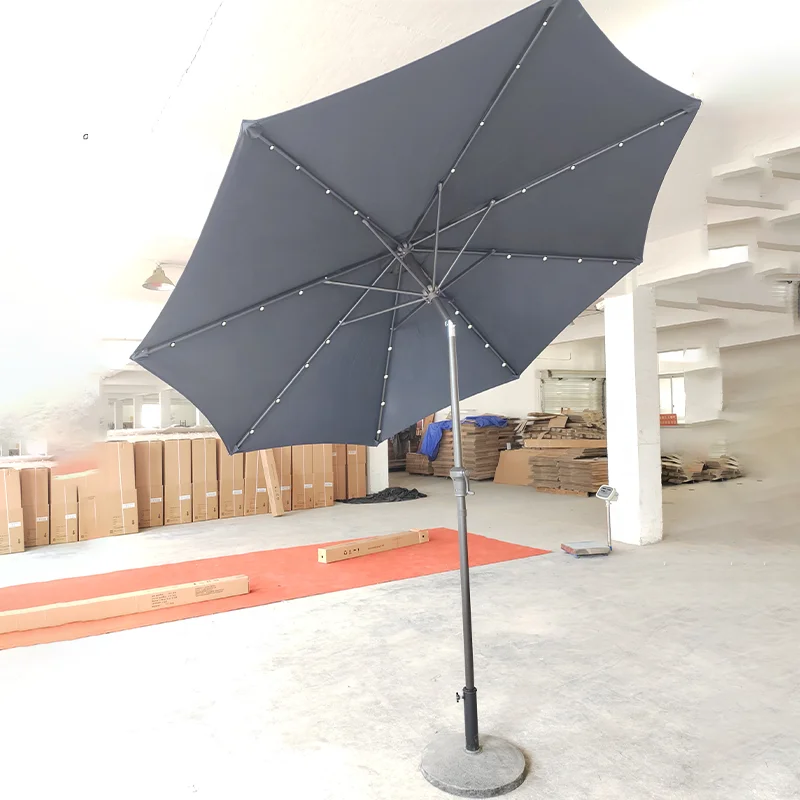 solar panel Sunshade Umbrella Hot Sale Outdoor Fashion Sunshades Parasol beach garden umbrella electric automatic parasol