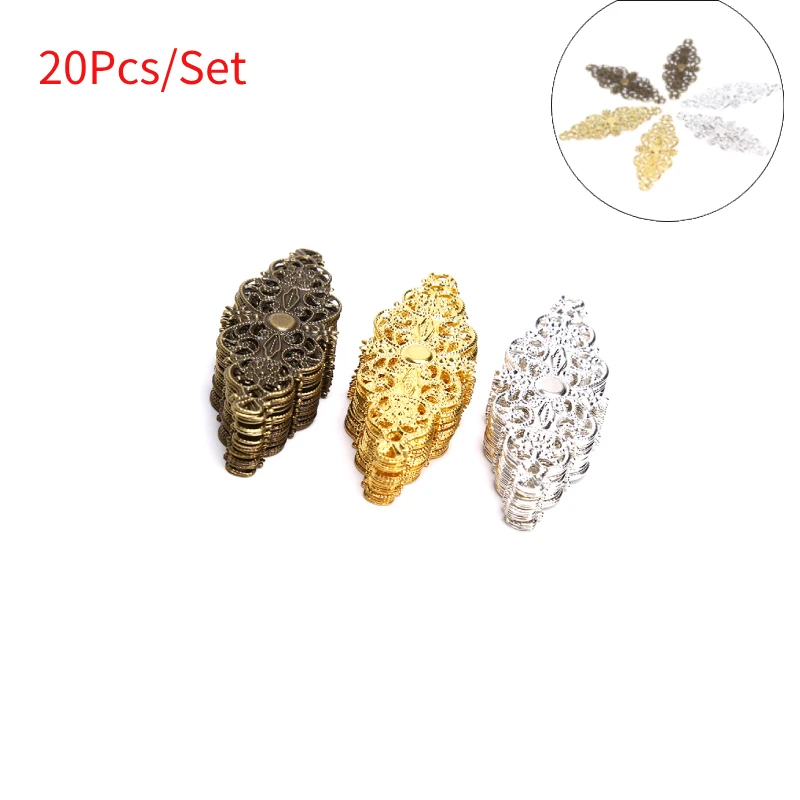 

20Pcs Pendants Filigree Flower Wraps Connectors Metal Mixed For Embellishments Scrapbooking Crafts Jewelry DIY Accessory