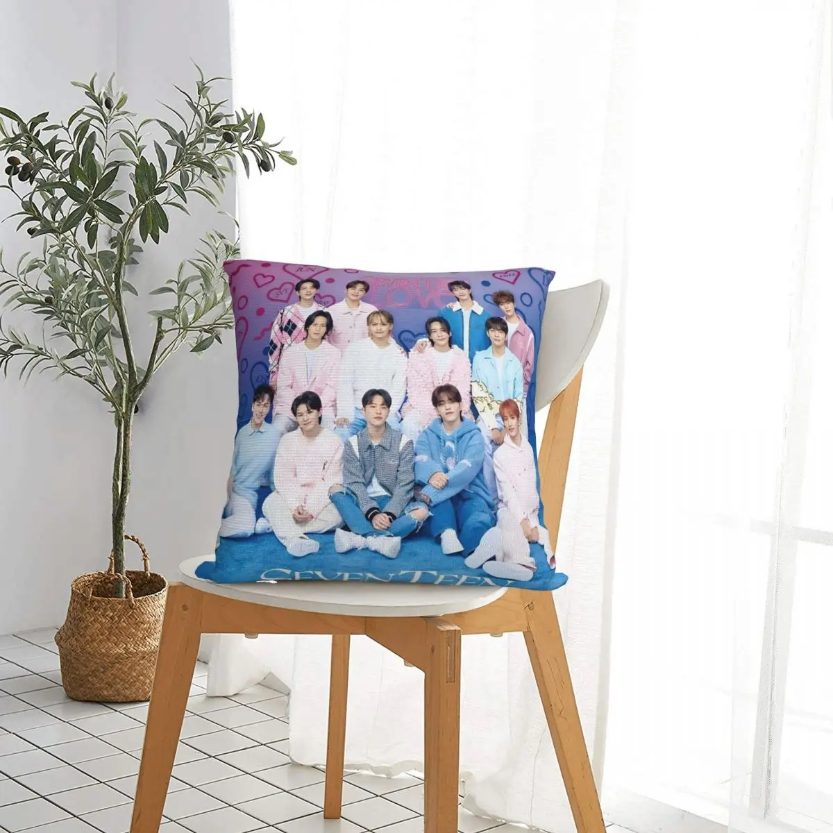 Seven-Teen South Korean Band Pillowcase Polyester Cushion Cover Decoration Throw Pillow Case Cover Chair Drop Shipping 45*45cm