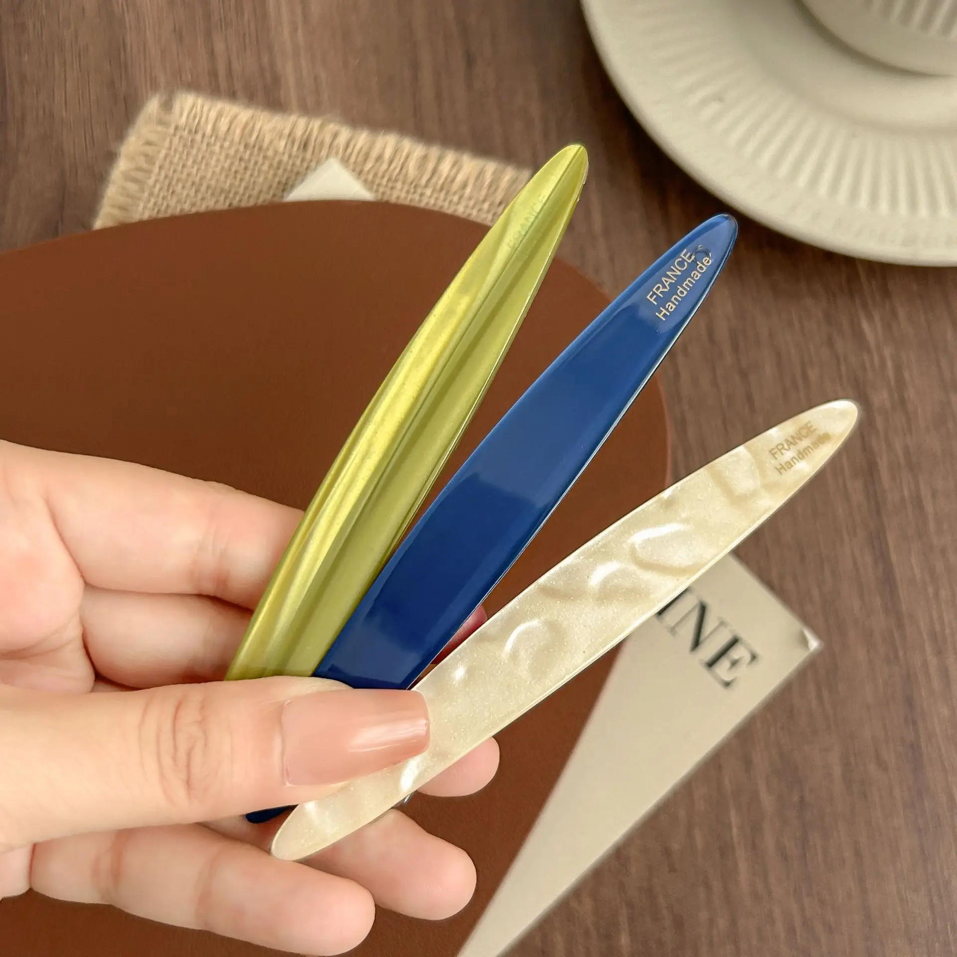 Acetate Duckbill Clip Oval Geometric Bangs Side Hairpins Korean Fashion Colorful Elegant Sweet Women Hair Styling Accessories
