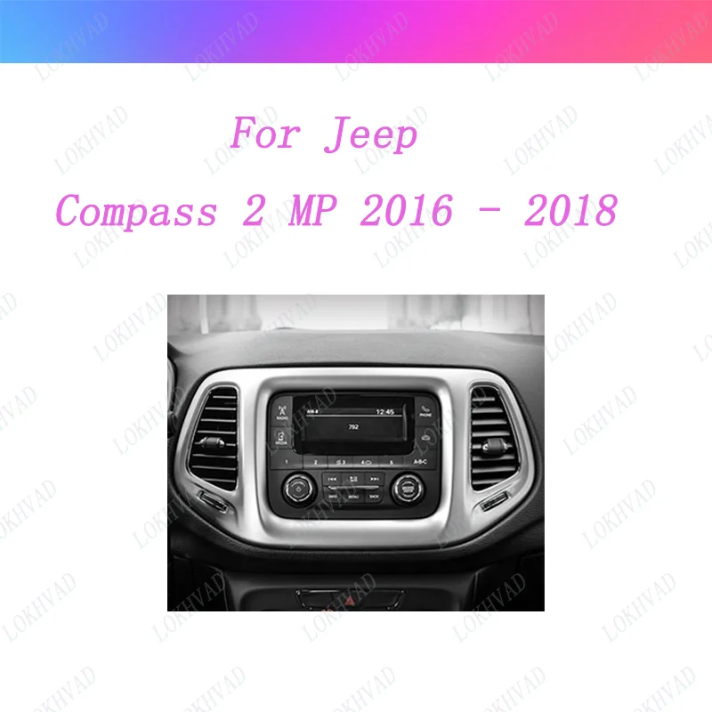 Ramka radia samochodowego do Jeep Compass 2 MP 2016-2018 10-calowy panel stereo Wiązka przewodów Adapter kabla zasilającego Dekoder Canbus