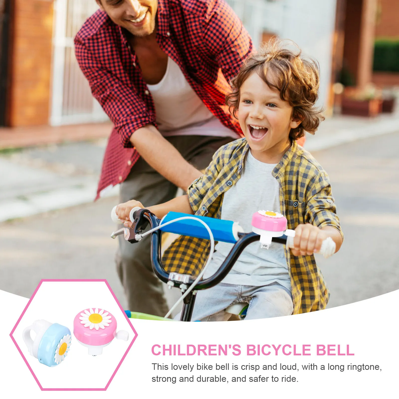 

2 шт. Детские велосипедные звонки с цветочным узором, громкие, для детских велосипедов, аксессуары для безопасной езды, цветочные звонки для детей