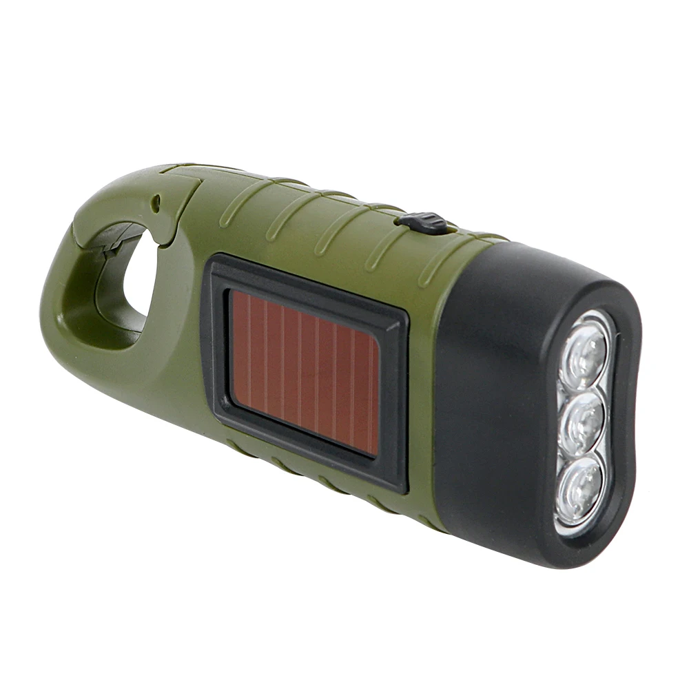 For Outdoor Camping Mountaineering Solar Power Portable Torch Lantern Hand Crank Dynamo Tent Light LED Flashlight