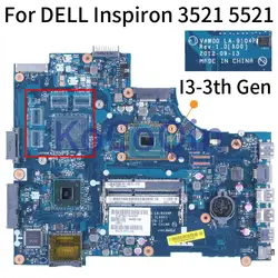 VAW00,LA-9104P,For Dell Inspiron 15R 3521 5521 Notebook Mainboard 0GY07W 0671DP 06H8WV 0HKJ53 0760R1 DDR3 Laptop Motherboard
