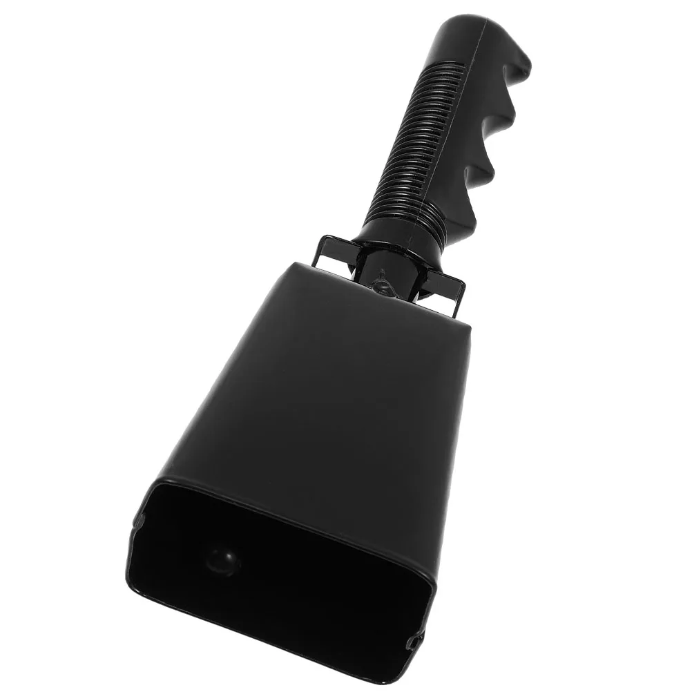 

Handle Cowbell Noisemaker Black Steel Shaking Musical Instrument Toy Drum Accessory For Sporting Events Party MusicCowbell