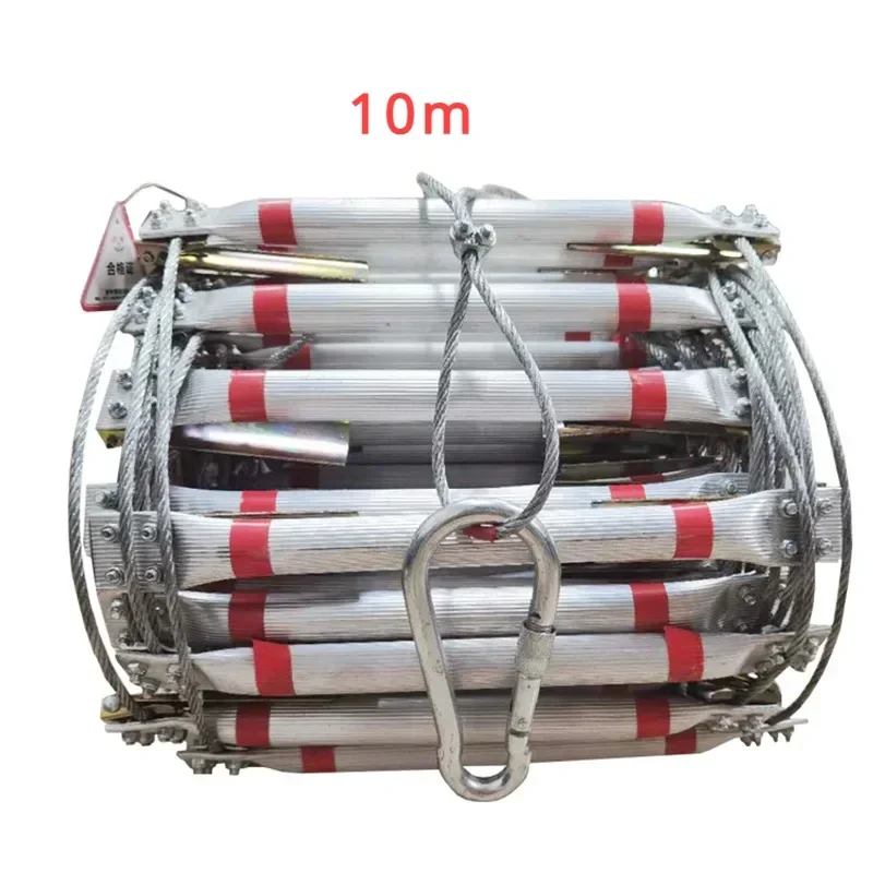 10m Steel Wire Rope  Ladder Fire Escape Rope  Household Fire Prevention High-Al  Rescue Engineering Climbing Ladder