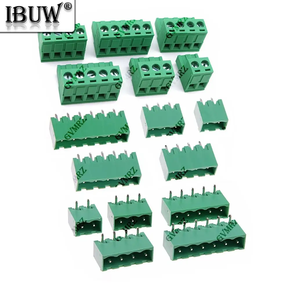 5Set/lot 2P 3P KF2EDGK Terminal Block Male Female 5.08 mm Plug-in Seal PCB Connector 2EDG PCB 7P 8P 9P 10P 12P 4P 5P 6P