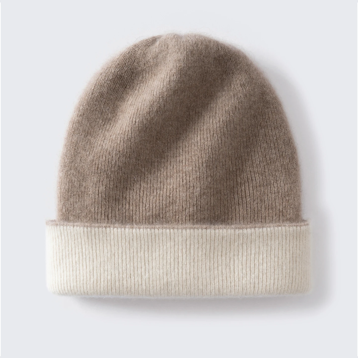 Autumn Winter New Men Hat 100% Goat Cashmere Knitted Double Layered Hats Outdoor Women Warm Fashion Color Blocked Beanie Cap