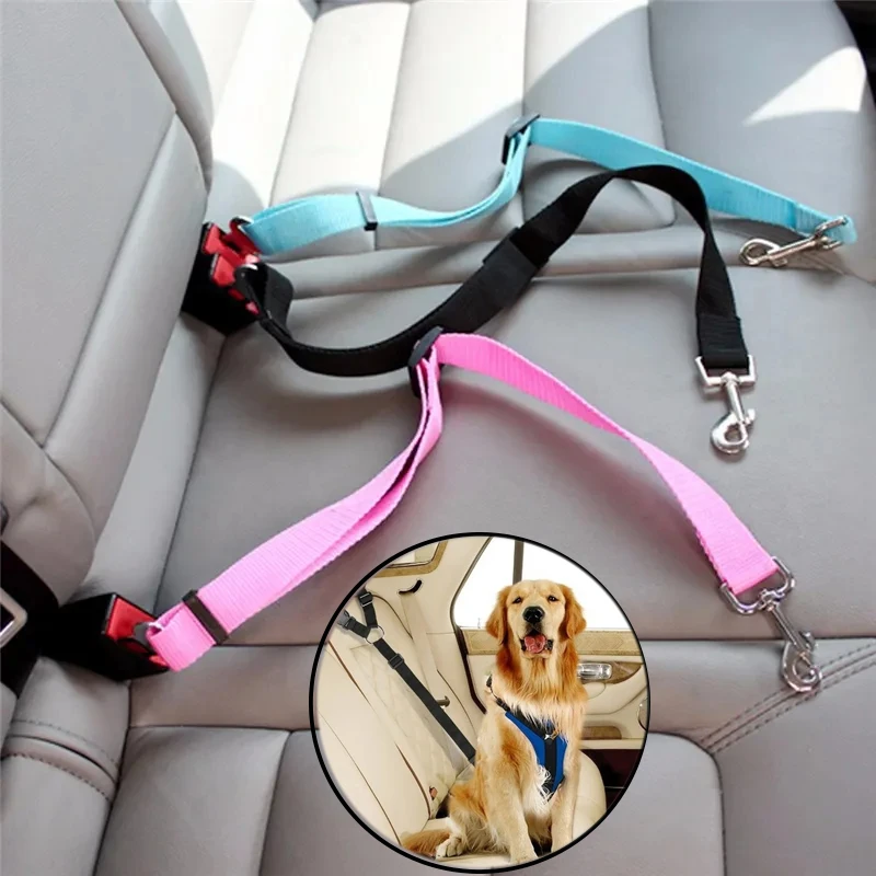 

Car Seat Belt for Pets, Safety Protector, Travel Pets Accessories, Dog Leash Collar, Breakaway, Solid Car Harness