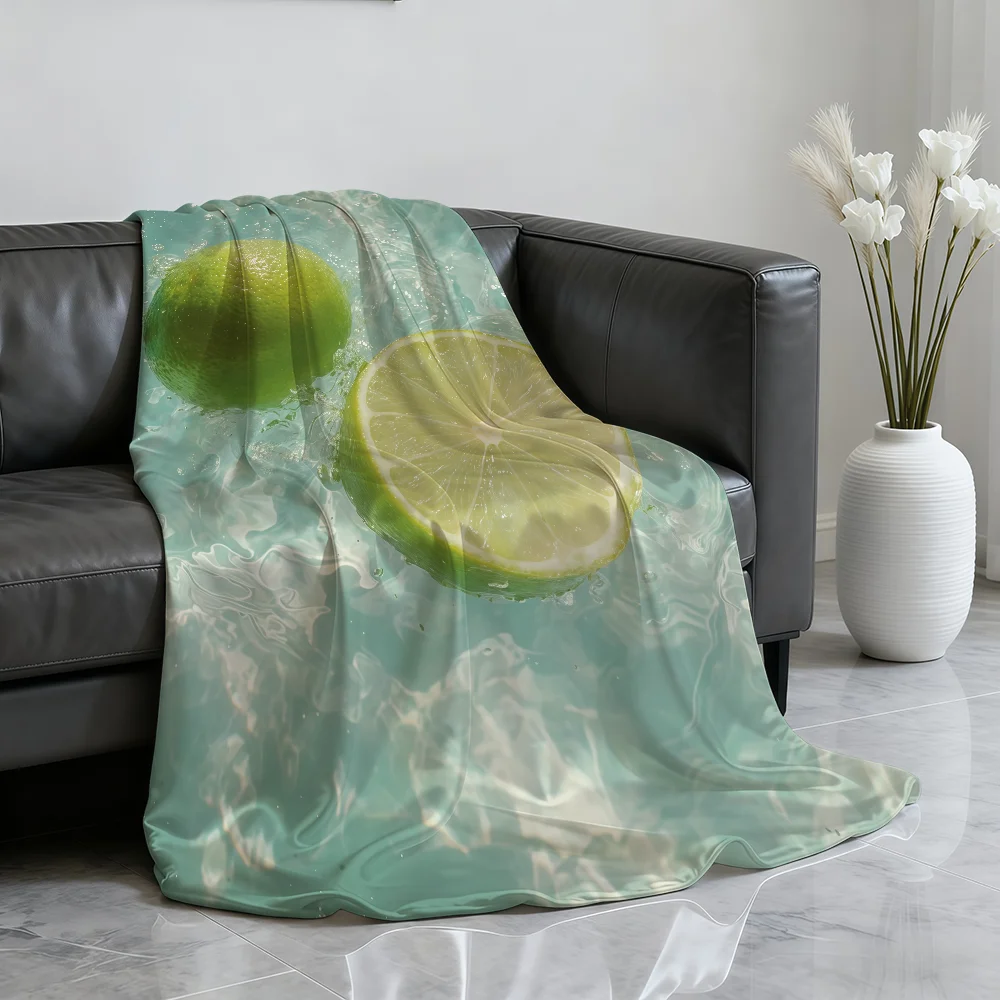 Refreshing Summer Fruits Watermelon Coconut Blanket Soft Throw Blanket for Home Bedroom BedSofa Picnic Travel Office BlanketGift