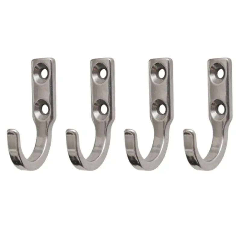 NEW HOT In Stock-4 PCS Stainless Steel Hooks Stainless Steel Solid Single Hook Coat Hook