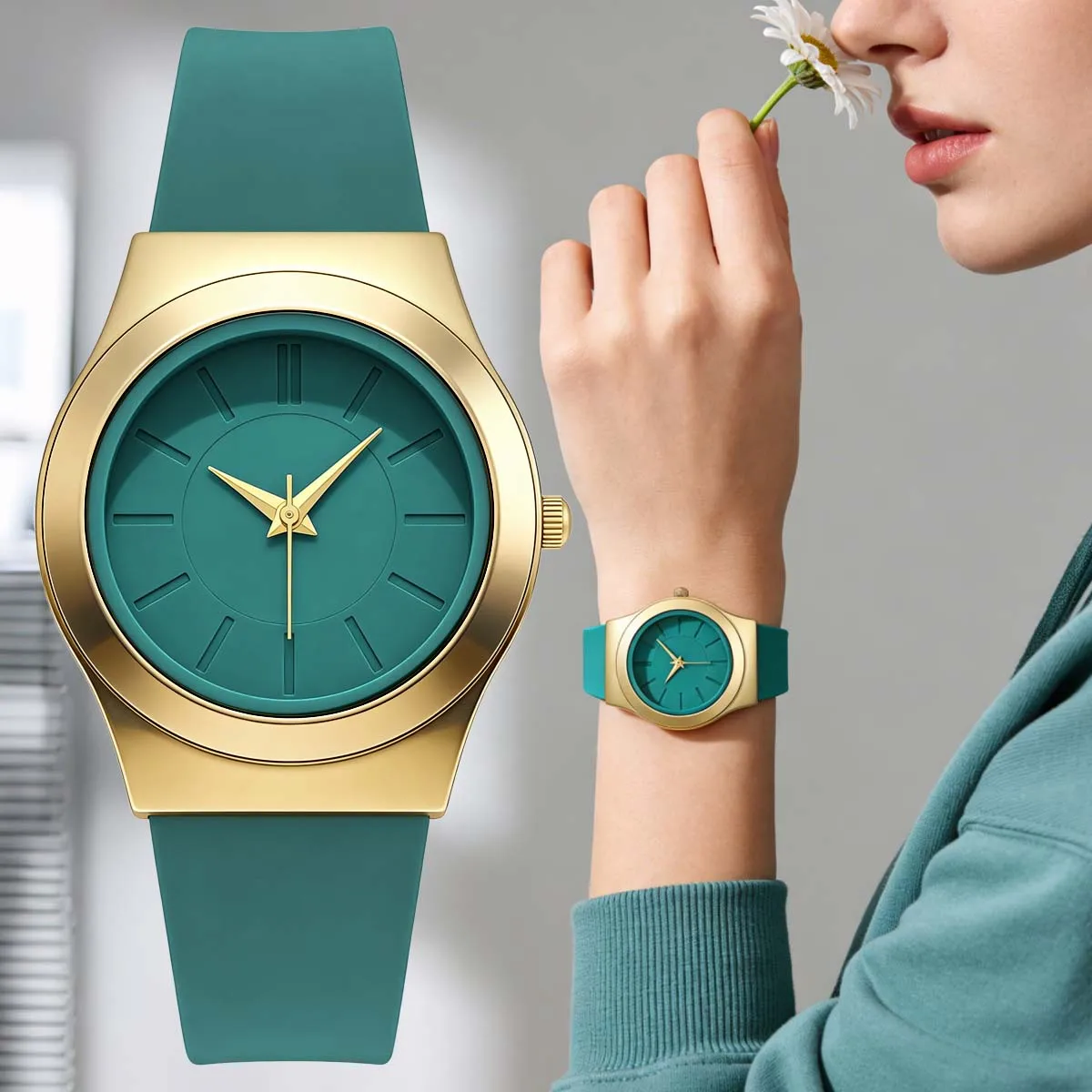 

Ladies Sport Casual Sample Women Girls Quartz Watches Silicone Wristwatch