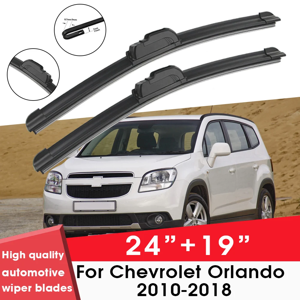 

Car Wiper Blades For Chevrolet Orlando 2010-2018 24"+ 19" Windshield Windscreen Clean Naturl Rubber Cars Wipers Accessories