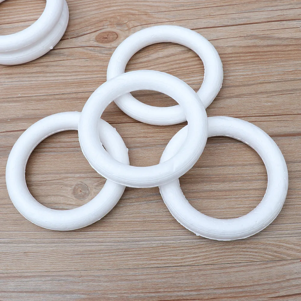 24 pcs Foam Donut Wreath Ring Diy Craft Projects Christmas Decor Handmade Supplies Polystyrene Wreath Form Craft Circles