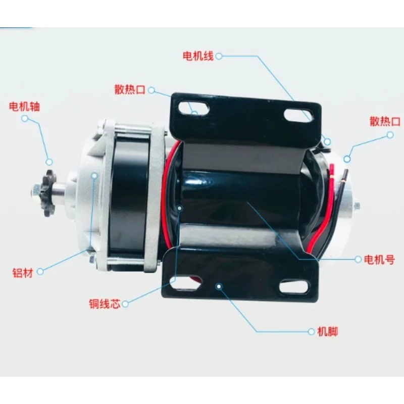 Permanent Magnet Brushed Gear Motor · High Torque Low Speed Drive Motor for Electric Tricycle Conversion Modification