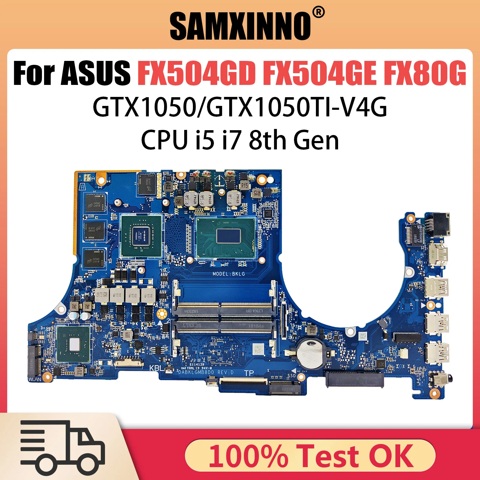 FX504G Laptop Motherboard For ASUS TUF TUF504 FX504GE FX504GD FX504GM FX80G FX80GE FX80GM DABKLGMB GTX1050 1050TI 1060 Mainboard