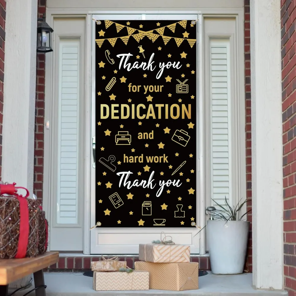 

1 Pcs Staff Appreciates Theme Door Cover Thank You for Your Dedicated Efforts Employee Appreciation Banner for Door Wall