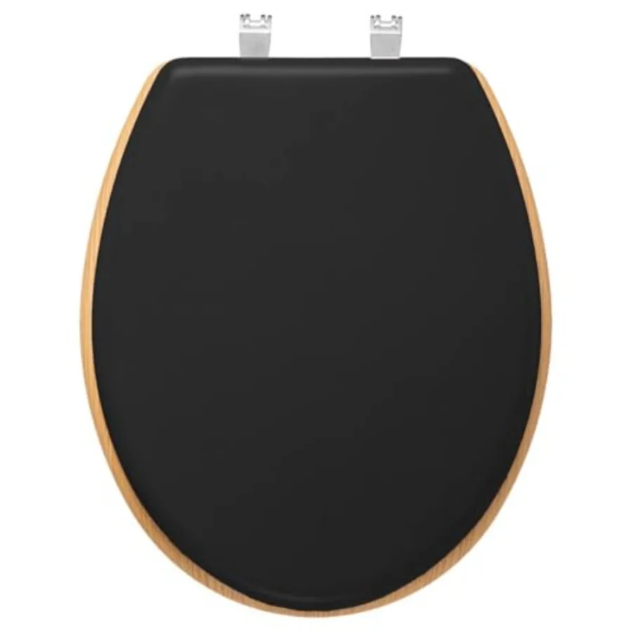 

Wooden toilet seat for home bathroom use, made of wood, black charcoal and natural color, eco-friendly and durable