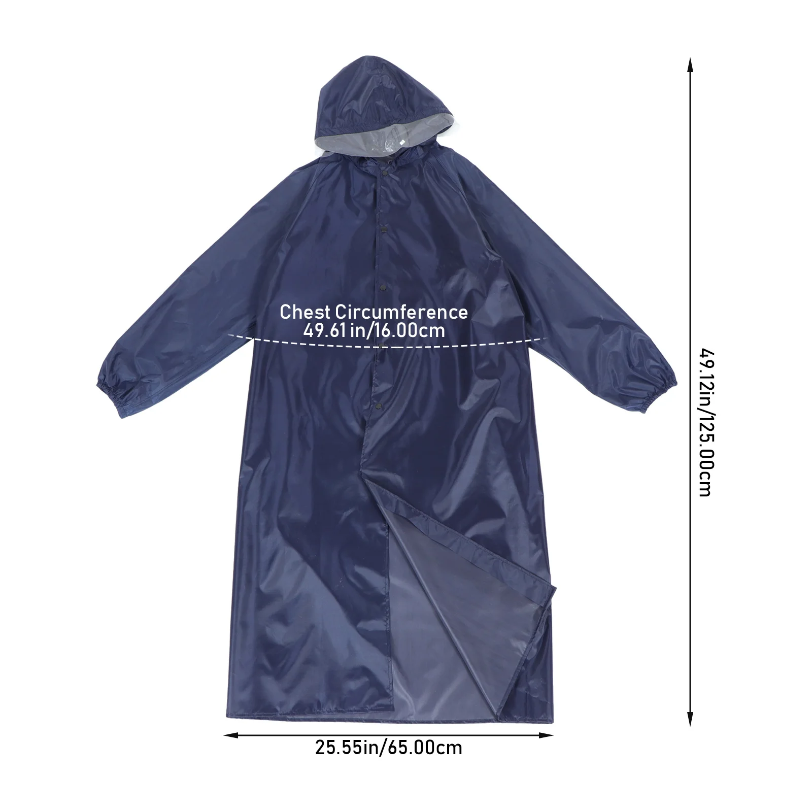 معطف واق من المطر طويل مقاوم للماء قطعة واحدة المعطف عالية العنق حزام عاكس في الهواء الطلق المشي لمسافات طويلة التخييم المطر والعتاد كامل الجسم