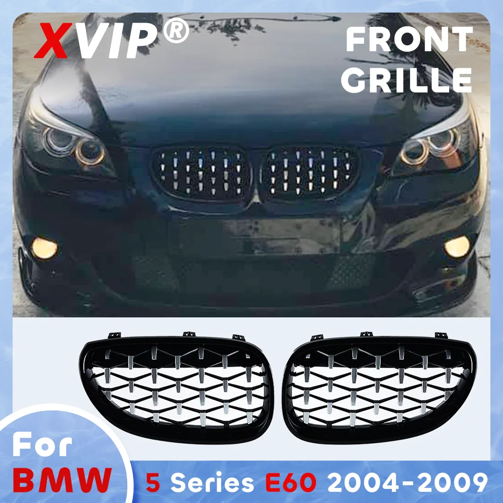 

XVIP Chrome Black Diamond Style Front Bumper Grille For BMW 5-series E60 E61 2004-2009