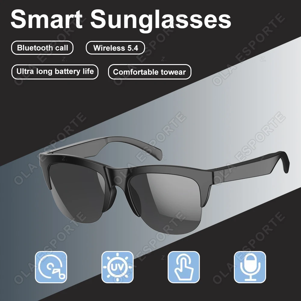 

Новые умные очки V5.3 с Bluetooth-вызовами, высококачественные наушники, солнцезащитные очки для занятий спортом на открытом воздухе, с защитой от УФ-излучения, музыкальный плеер для мужчин и женщин