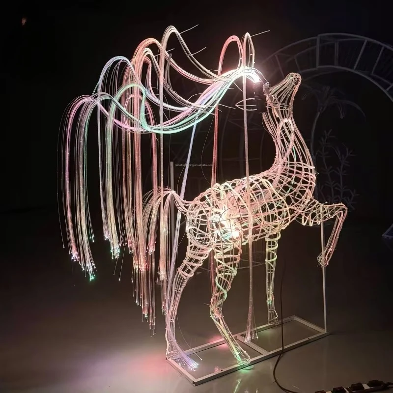 

Водонепроницаемые уличные светодиодные фонари с оленями, многоцветный 3D-оптический рождественский светильник с мотивом