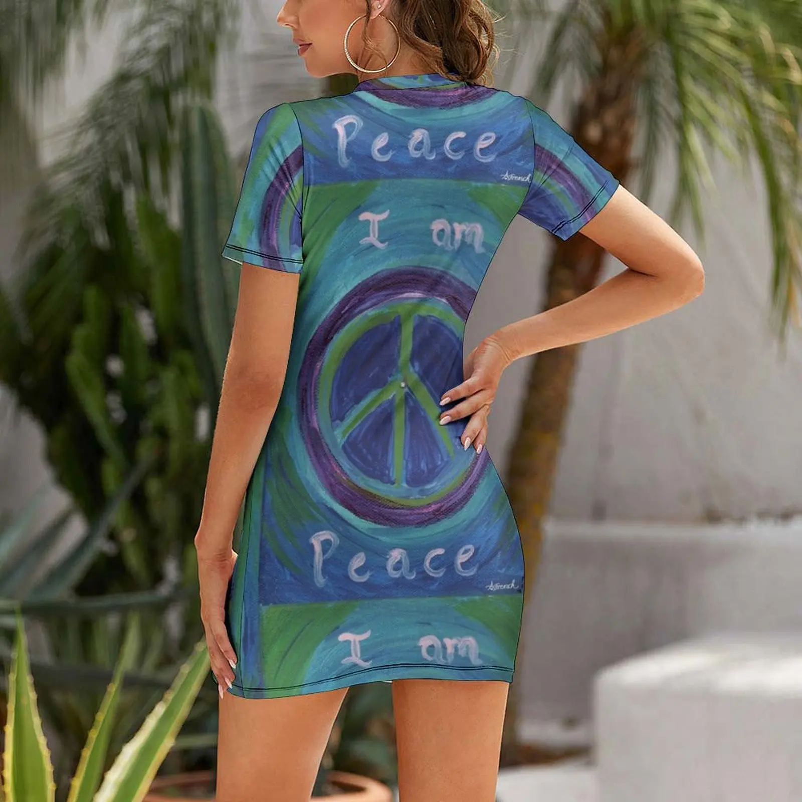 I Am Peace Short Sleeved Dress summer clothes for women women clothing 2025 new arrivals Dress