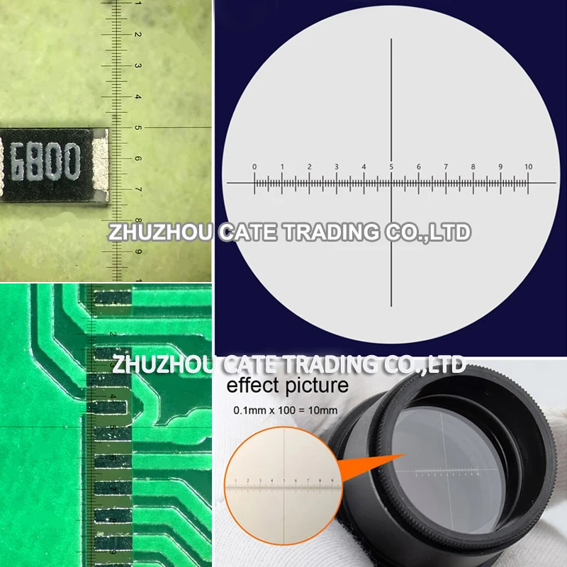 935 0.1mm Cross Scale Ruler Micrometer Reticle Inside and Outside Micrometer for Microscope