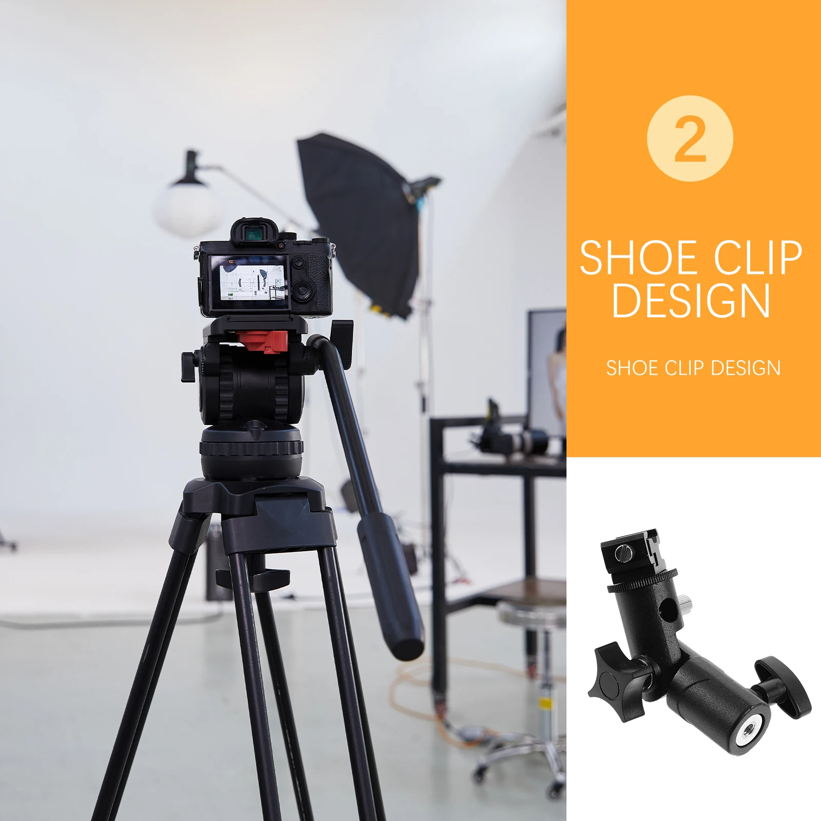 

Flash Bracket 180° Vertical 360° Horizontal Lamp Holder Flashes LED Light Tripod Swivel Umbrella Stand Photography