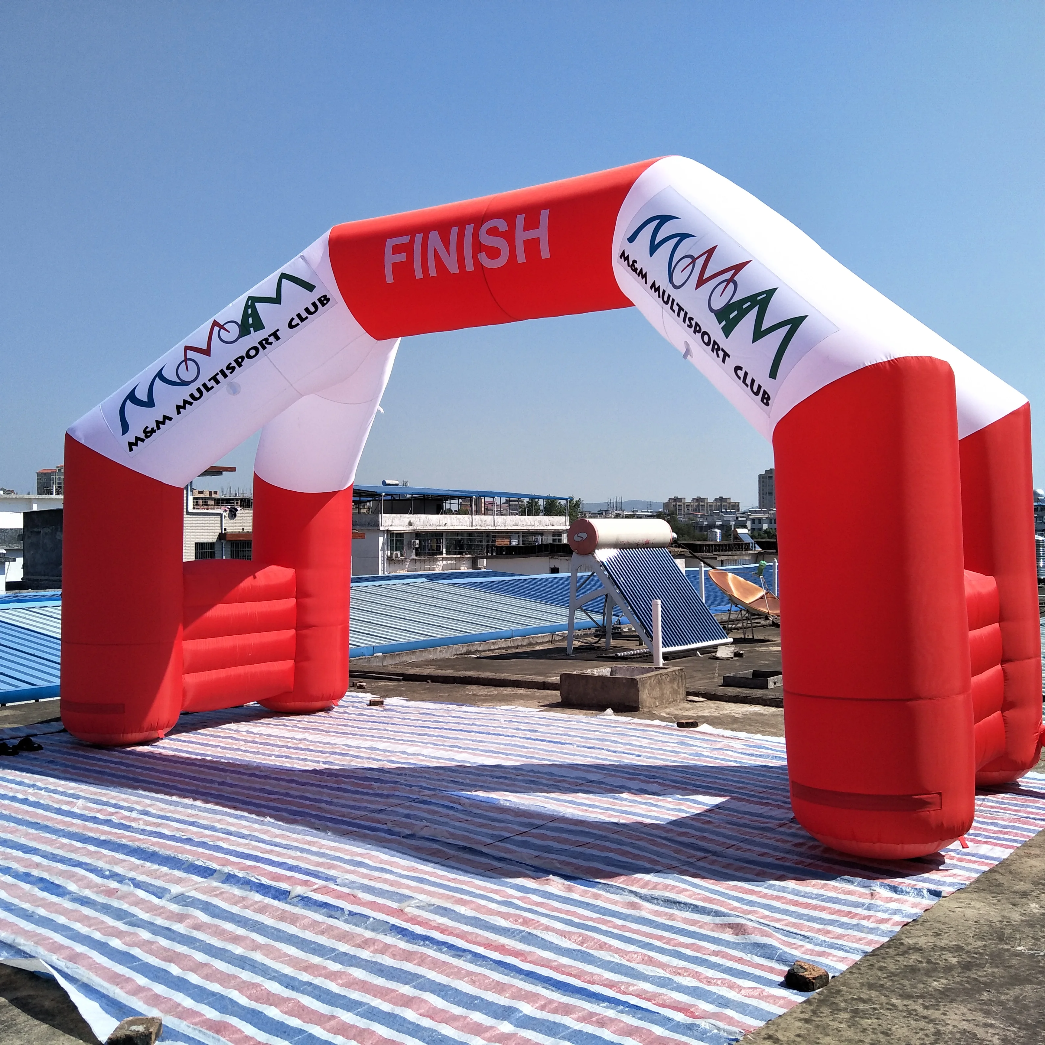 6m W x 3.6m H Free Standing Inflatable Arch 4 Legs Gantry Entrance with Customized Logo and Prints for Promotion