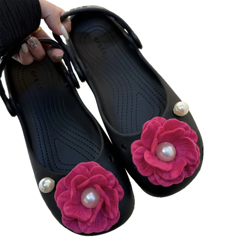 Ballet Shoes Shoe Charms Set Women charms pack Fashion cute flower Shoe decorations DIY Pearl Diamond Shoe Accessories 1Set
