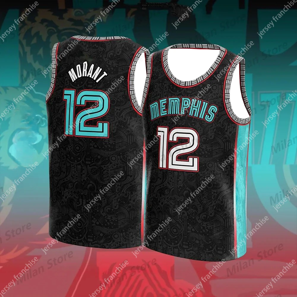 New Arrival Memphis  Grizzly Bear X City Edition Jersey Basketball Morant 12 Number Vest Kit Special Jersey Kid Basketball Kit