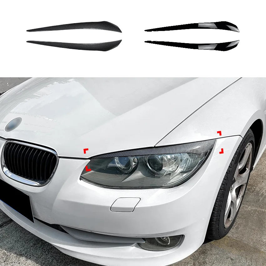 

For BMW 3 Series E92 E93 LCI 2010-2012 Headlight Eyebrow Exterior Sticker ABS Plastic Gloss Black