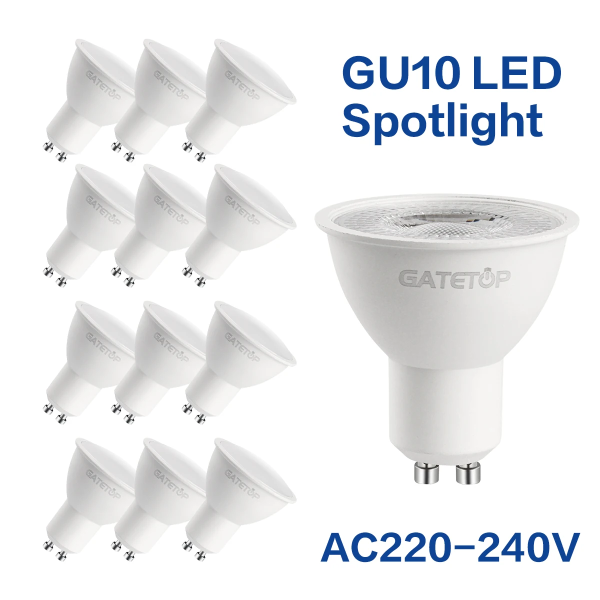 5/8/10/12pcs GU10 Dimmable Led Spotlight 220V Warm Light 3000K 4000K 6000K Dimming Bulb Replace 50W Halogen Lamp Home Direction