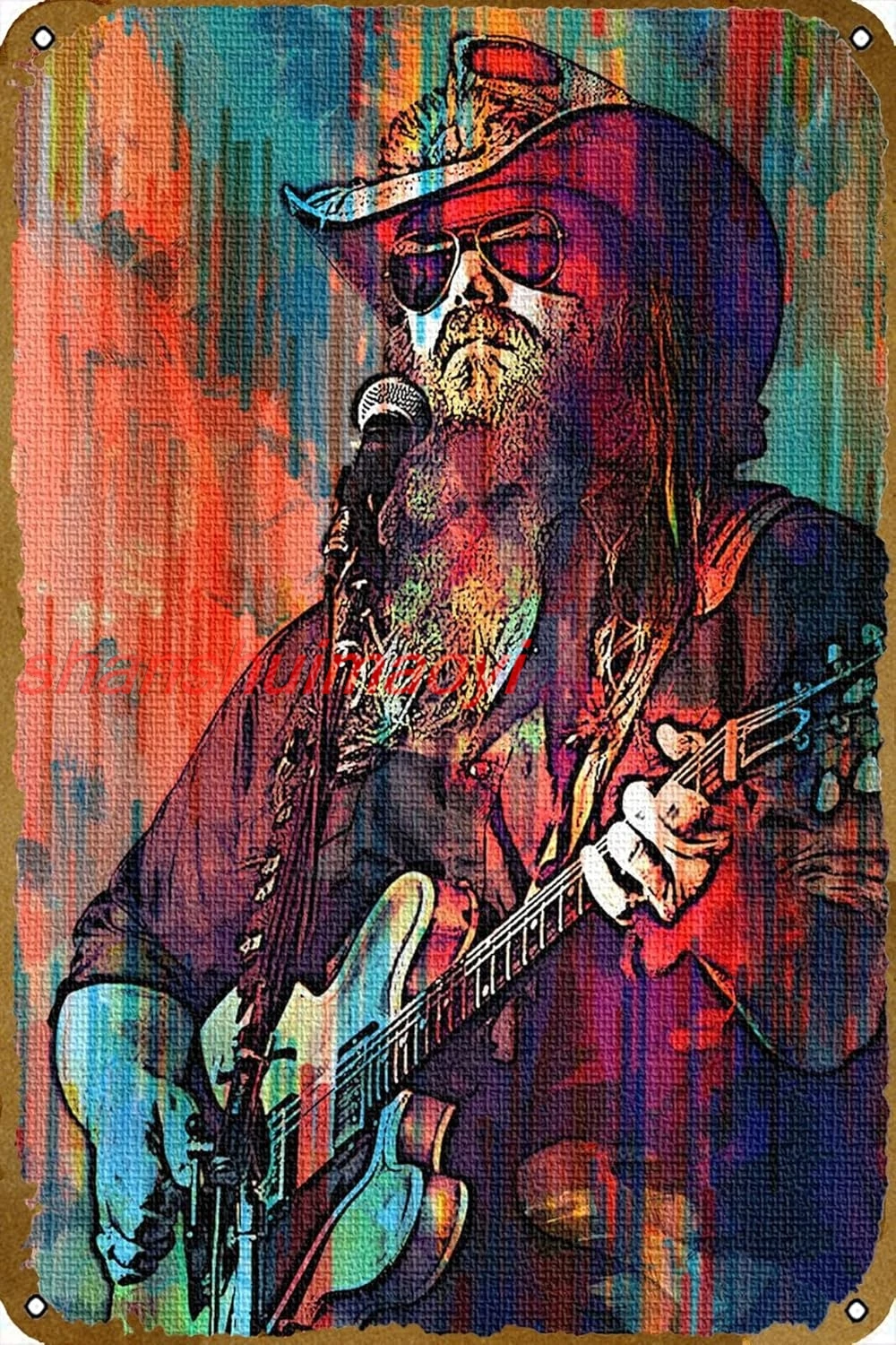 Chris Stapleton Poster Tin Sign Wall Art Sign Vintage Wall Decorations Metal Signs 8x12 Inch