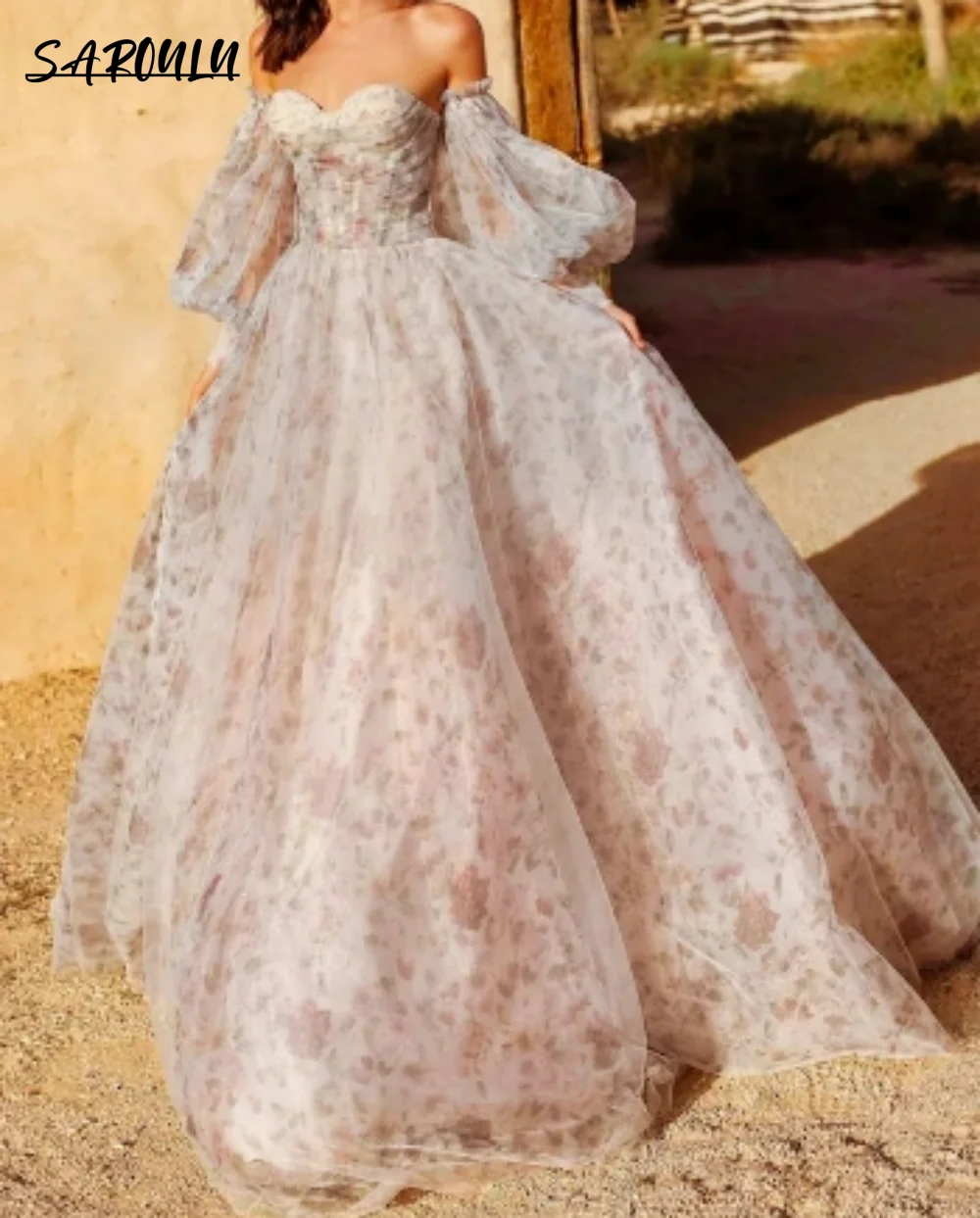 

Graceful Off the Shoulder Evening Dress Romantic A-line Bride Robe Classic Floor-length Bridal Dresses Vestidos De Novia