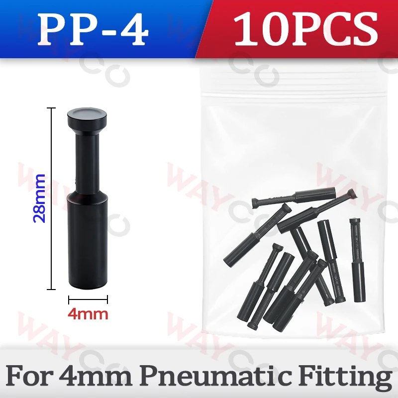 10 Stück pneumatische Steckverbinder, Schnellkupplung, Kunststoff-PPF-Rohrkappe, PP-Verschlussstopfen, 4 mm, 6 mm, 8 mm, 10 mm, Luftschlauch-Dichtungsverbinder
