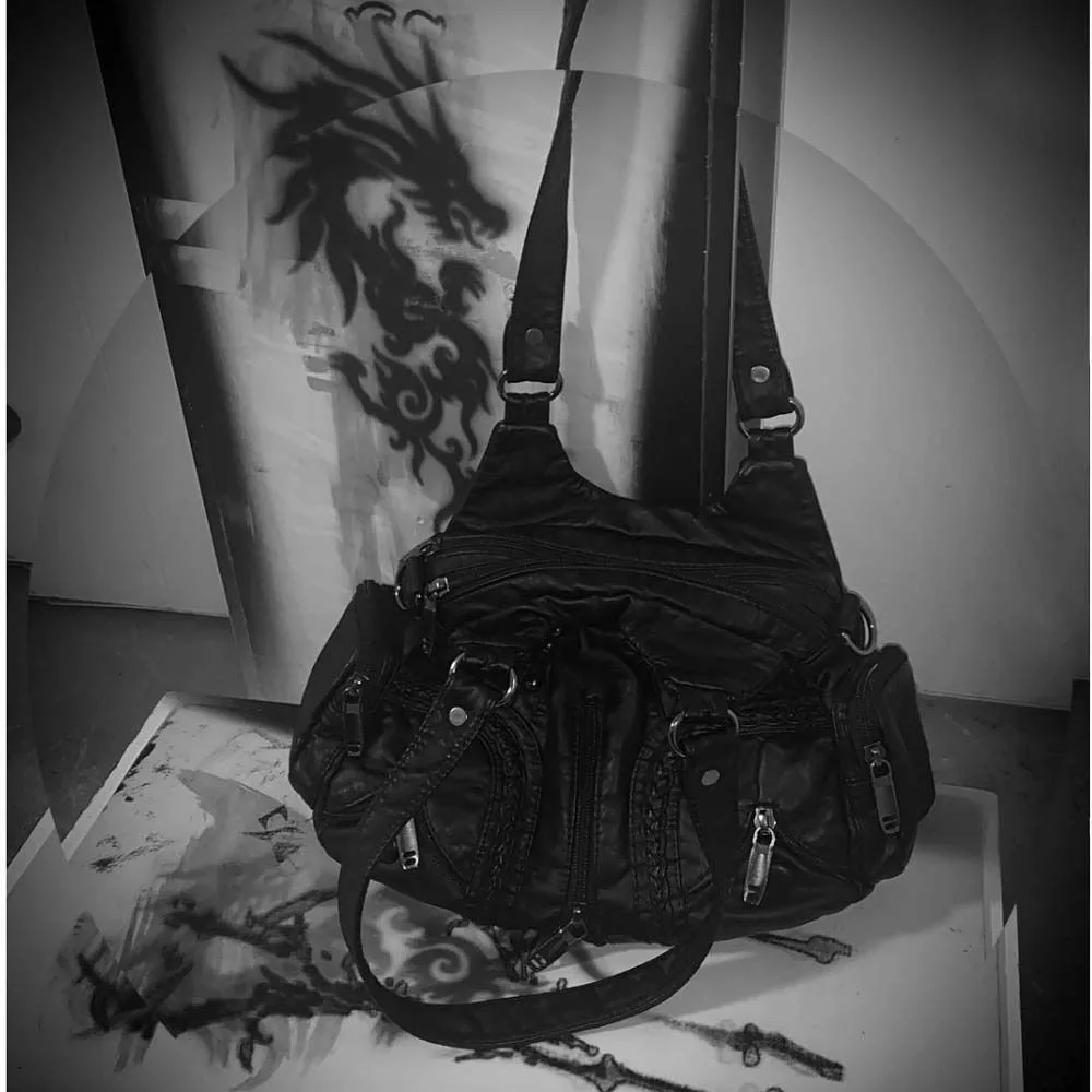 

PU Leather PU Shoulder Bag Retro American Style Fashion Design Versatile Saddle Bag Solid Color French Style