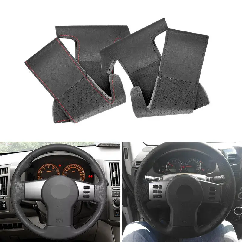 

Перфорированная кожаная ручная оплетка, накладка на руль автомобиля для Nissan Frontier 2005-2021 Pathfinder III Xterra Navara 2005-2015