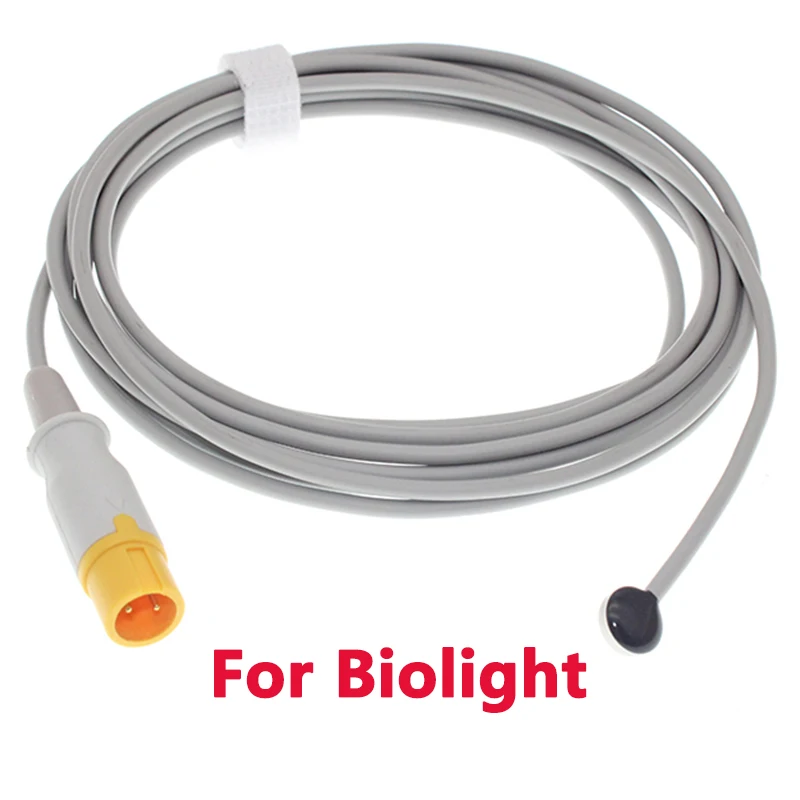 Compatible Biolight 2Pin Patient Monitor Medical Temperature Probe 4Type Adult /Paediatric Skin/Cavity/Esophageal/Rectal,2.252K