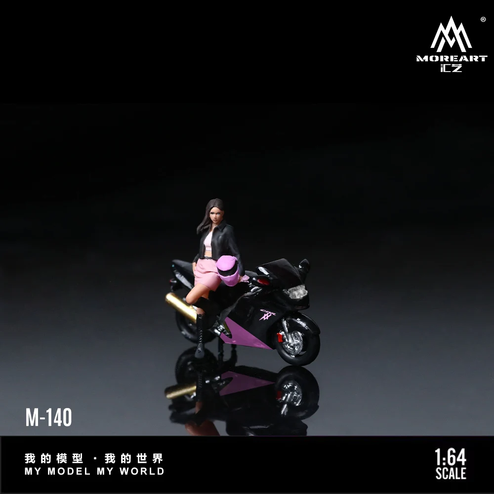 MoreArt&TimeMicro 1:64 CBR1100XX modelo de resina de motocicleta de polvo negro para niña