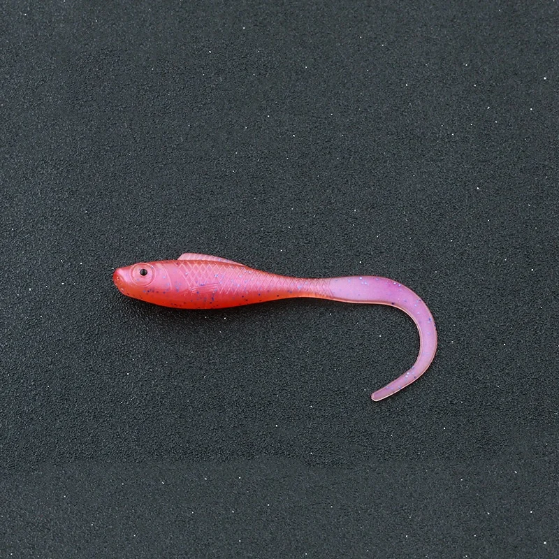 Angelköder, Sichelschwanz, weicher Köder, 5,5 cm, 6,5 cm, interne Laser-Pailletten, zum Fügen von Salz, Fischgeruch, Wurm, Kunstköder, Lot 6 Stück – Detail 3
