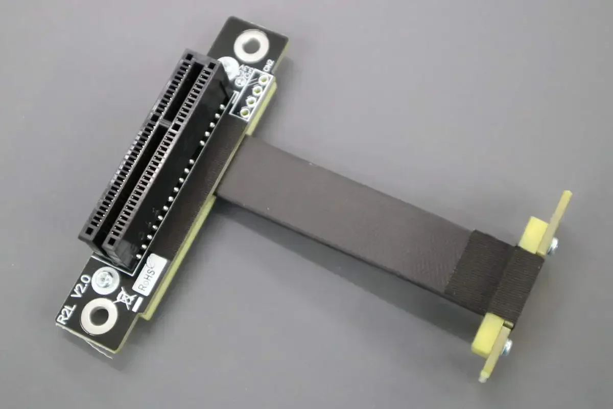 ADT PCI Express 3.0 da 1x a 4x Riser PCIe X4 NVMe SSD LAN, scheda USB a slot PCI-e X1 Doppio cavo di prolunga verticale angolato da 90 R12