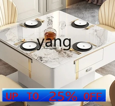 

LMM light luxury coffee table modern simple living room home rock slab lifting automatic mahjong table