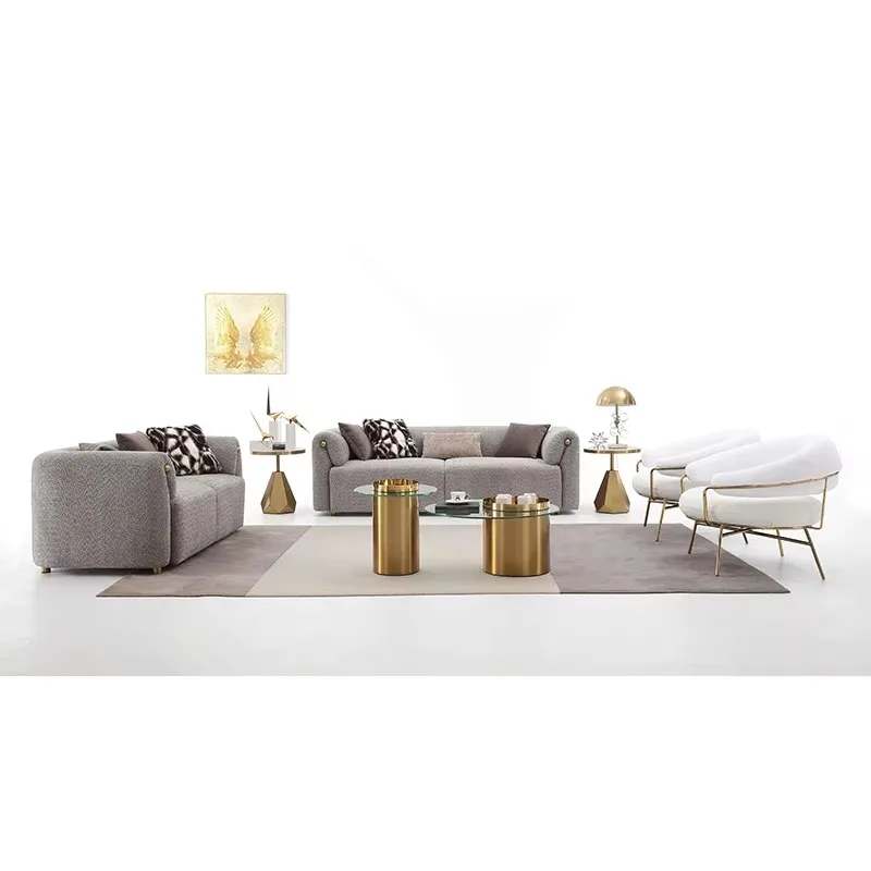 Luxury Hotel Sofas Set Furniture 1 2 3 Seater Fabric High Quality Living Room Italian Luxury Sofa