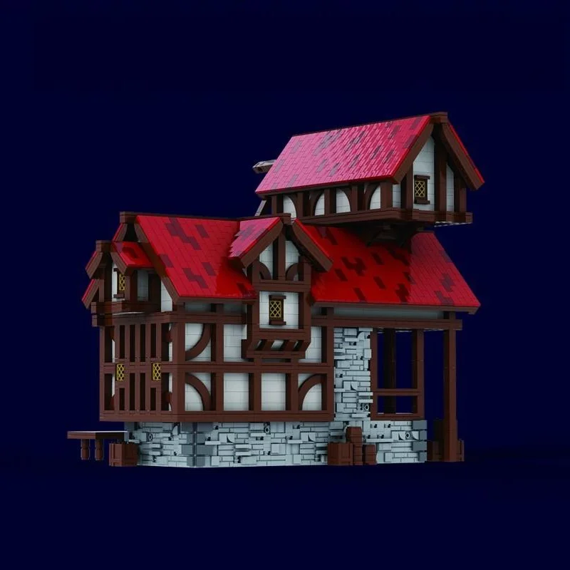 3308 قطعة MOC الحداد القرون الوسطى S متجر نموذج اللبنات العمارة تجميع التعليم لعبة أطفال هدية الكريسماس عيد ميلاد #2